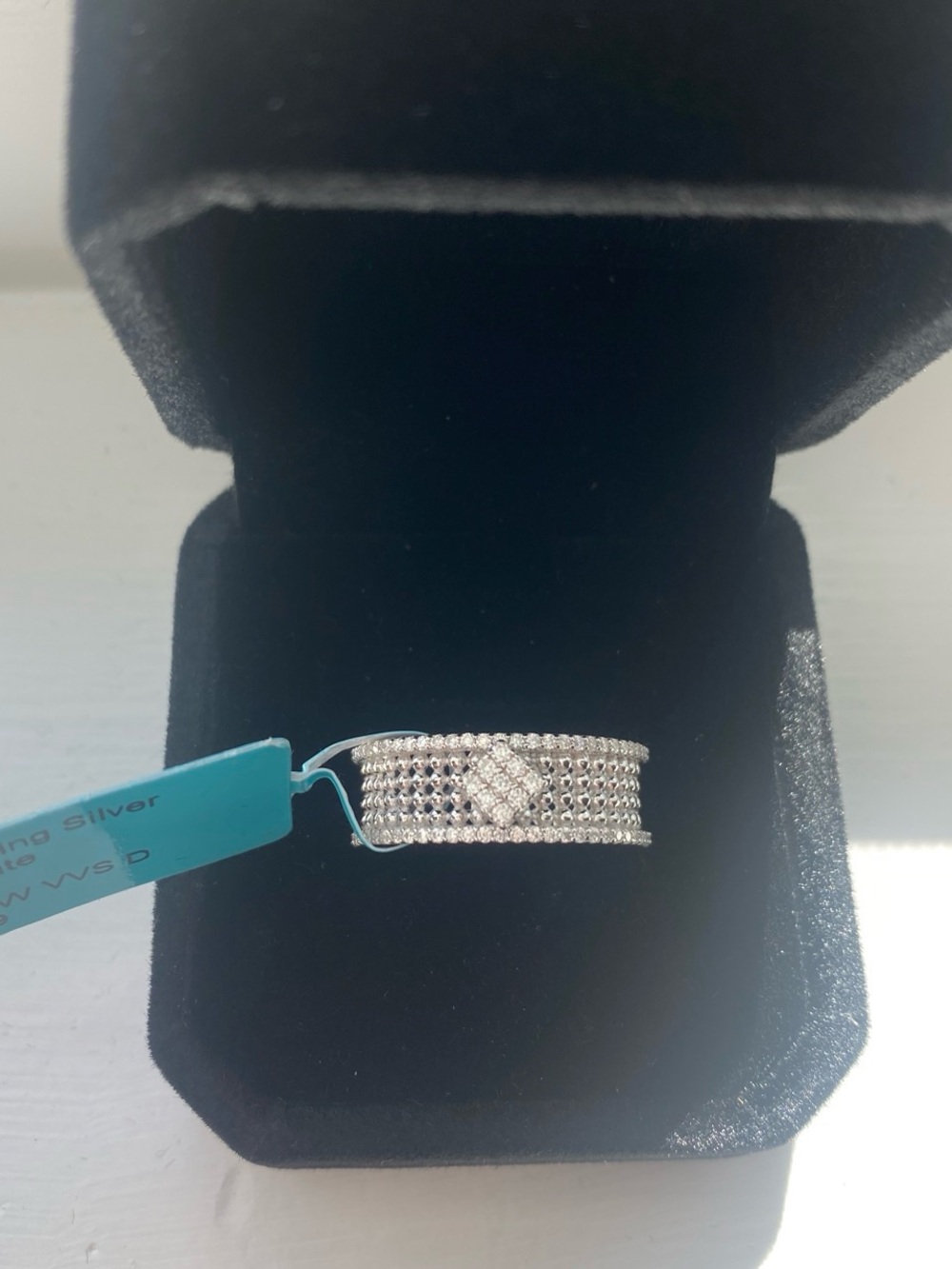 Silver Moissanite Ring Size 8